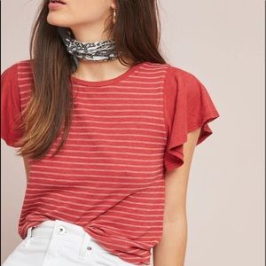 NWT Anthropologie t.la roadtrip flutter sleeve tee